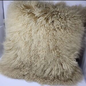 West Elm | Real Lamb‎ Fur Throw Pillow 24x24 with Down Insert NWT $198